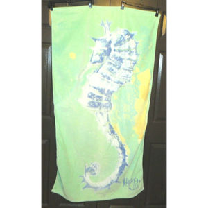 Vintage Ralph Lauren 61"x34" Seahorse Beach Towel 100% Cotton